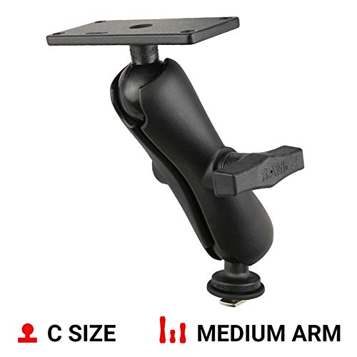 RAM Mounts Track Ball Marine Electronics Mount with B Size 1" Ball, Adjustable Track Mount for Fish Finders & GPS, 2" x 4" Plate RAM-202-24-354-TRA1U