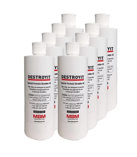 MBM Destroyit 8 Pints of Paper Shredder Oil (case of 8 x 1 Pint Bottles) - CED21/8