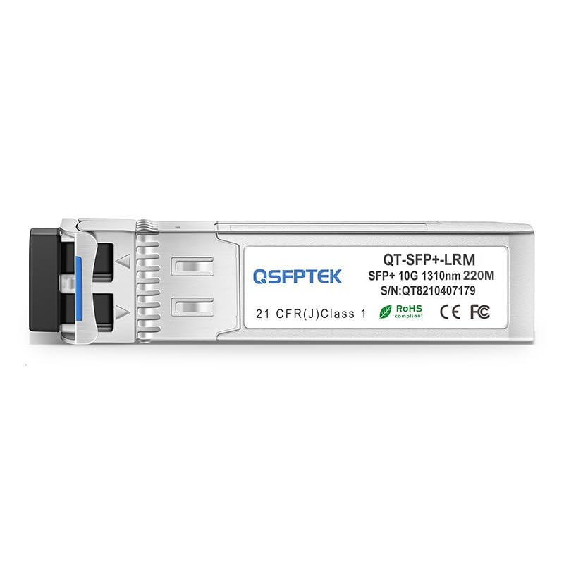 QSFPTEK 10GBASE-LRM SFP Module, SFP+ 1310nm 220M Duplex LC SMF DOM Optical Networking Transceivers, MINI GBIC Compatible SFP-10G-LRM, and Other Open