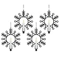 Xodus Innovations CW1510A 4 Battery Powered Metal Snowflake Window Wreaths with Hot Spot Flameless Candle Light and Automatic Timer