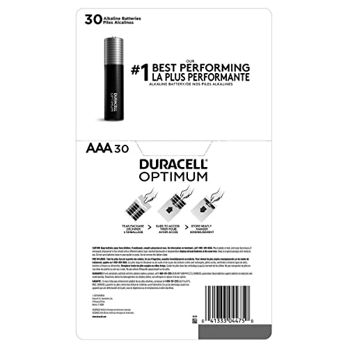 Duracell Optimum AAA Batteries with 4X Power Boost Ingredients, 30 Count