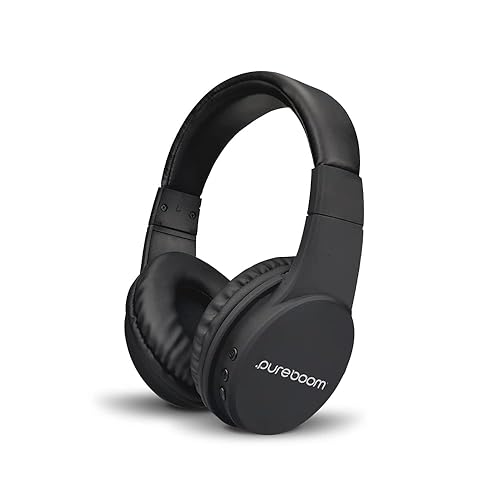 PureGear PureBoom Bluetooth Wireless Headphones, Hi-Fi Stereo Foldable Headset for iPhone/Android Phones/TV/Laptops, Adjustable Padded Headband, Soft…