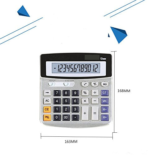 Electronic Desktop Calculator with 12 digits Large Display Battery or solar power supply Office Calculator