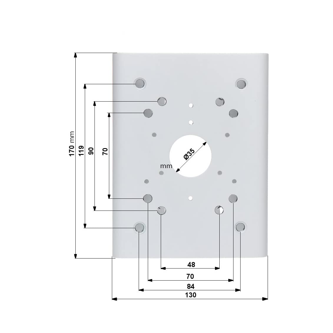 PFA150 Pole Mount Bracket for Dahua IP and CVI Cameras, White, Pack of 1