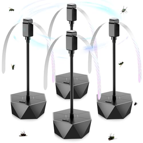 PIMAG Fly Fans for Tables, Fly Repellent Fan Outdoor Indoor Keep Flies Away, Fly Repellent Fans for Tables with Holographic Blades for Picnic, Party