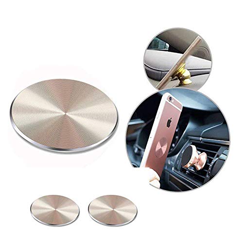 VizGiz 4 Pack Phone Backing Metal Plates Replacement Self-Adhesive Car Phone Holder Mount Iron Disc Plate for iPhone Case Backing Magnetic Phone
