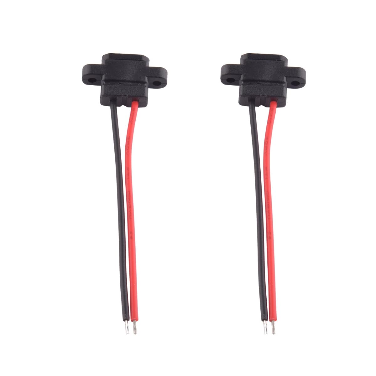 ZJKJHJY USB Type-C Pigtail Cable 2PCS 24AWG USB-C Plug to 2 Pin Bare Wire Open End, Type C Female,Connector for DIY