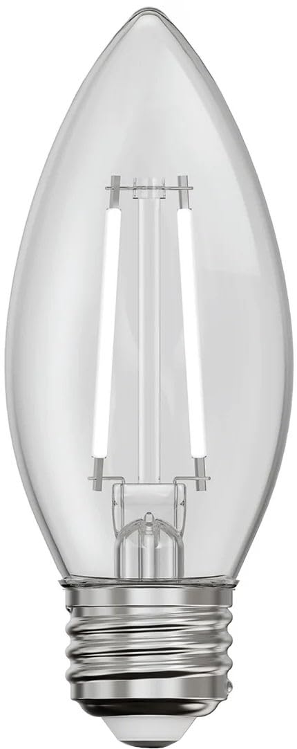 Feit LED Filament B10 E26 (Medium) Filament LED Bulb Soft White 40 Watt Equivalence 2 pk