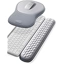 meatanty Keyboard and Mouse Pad Wrist Rest Set, Ergonomic Wrist Pad Support, Computer Hand Palm Rest Combo, Memory Foam Typing Desk Accessories Carpal