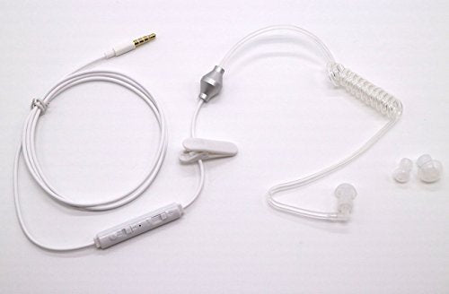 FBI Style Acoustic Tube Earphone Noise Reduce Compatible with iPhone Samsung HTC 3.5mm Mic