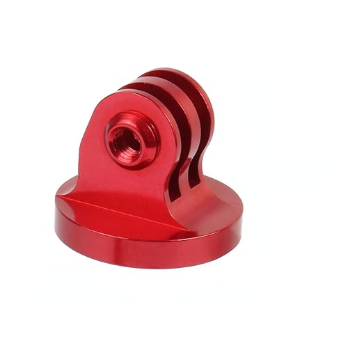 NovelGoal CNC Aluminium Small Tripod Mount Adapter with Thread Screw for HD Hero 13 9 8 7 6 5 4 Session 2 3 Action Cameras (Red Adapter)