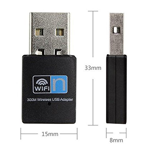 300Mbps USB WiFi Adapter, LOTEKOO Wireless LAN Network Card Adapter WiFi Dongle for Desktop Laptop PC Windows 10 8 7 XP MAC OS (Plug-and-Play
