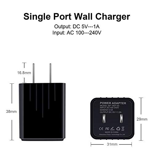 Samsung Galaxy S6 S7 J3 J7 Note 5,LG Stylo 2 3 Plus,Tablet,Kindle Fire 6 ft Micro USB Charger Cord with Fast Charging and Wall Charger Block Plug
