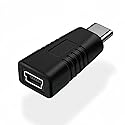 Earsinger USB Type C to Mini USB Adapter Type C Male to Mini USB Female Adapter Suitable for in Car Dashcam, Camera Laptop Digital MP3/4/5 Player GPS…
