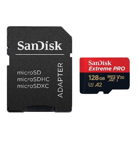 SanDisk microSD 128GB Extreme PRO Memory Card with Adapter Compatible withDJI Air 3, Air 3S Drone and OSMO Action 4 (SDSQXCD-128G-GN6MA) Bundle with 1