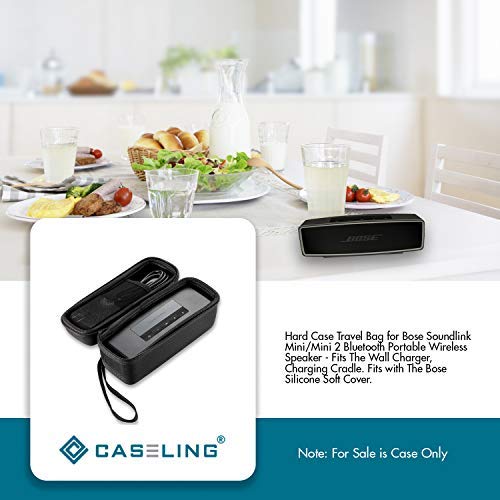 caseling Hard Case Fits Bose soundlink Mini II (1 and 2 Gen) Portable Wireless Speaker & Charger/Cable Accessories - Fits with The Bose Silicone Soft