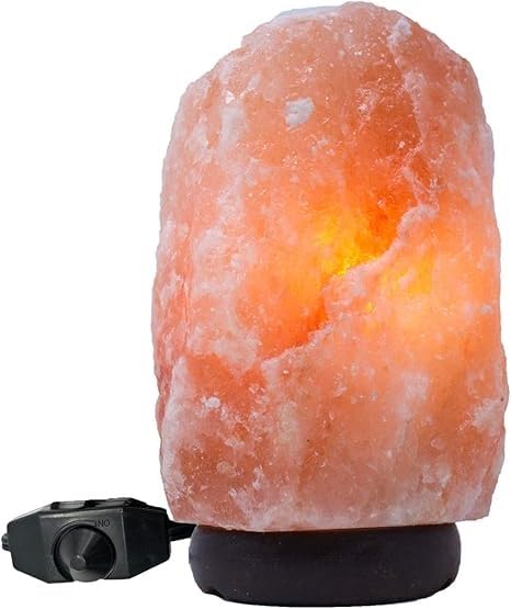 Salacia Himalayan Salt Lamp - Extra Large Pink Crystal Rock with Wooden Base & Dimmer Switch | Handcrafted Night Light for Bedroom, Office, Home Décor
