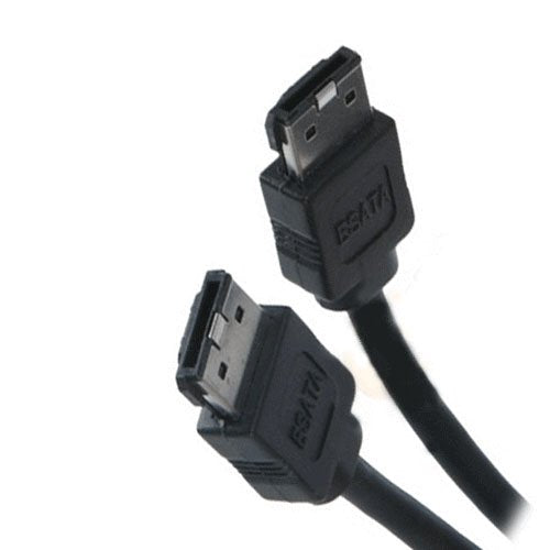 Premium External Round Serial ATA II (E-SATA II) 300Mb/s Cable w/ Metal Latch Black 6ft