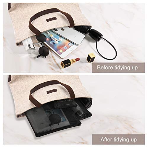 EASYFUN 4PCS Mesh Makeup Pouch – Zipper Cosmetic Organizer Bags for Women, Travel Toiletry Pouches for Small Items, Black Set