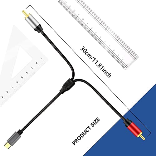 belipro USB C to 2 RCA Audio Cable 3Ft, Type C to 2rca Jack Aux Auxiliary Stereo Splitter Adapter Audio Line Compatible with Home Theater Amplifier