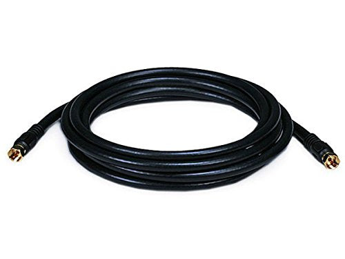 Monoprice RG6 Coaxial Cable with F Type Connector - Quad Shield, CL2 Rated, 10 Feet, Black