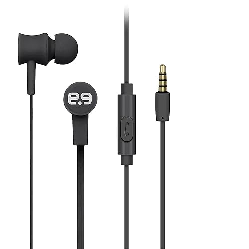 PureGear PureBoom Premium Tangle Free in-Ear Stereo Headphones with Built-in Mic, 3.5mm Wired Earbud for Laptops, Computers, iPhone, Android Phones…