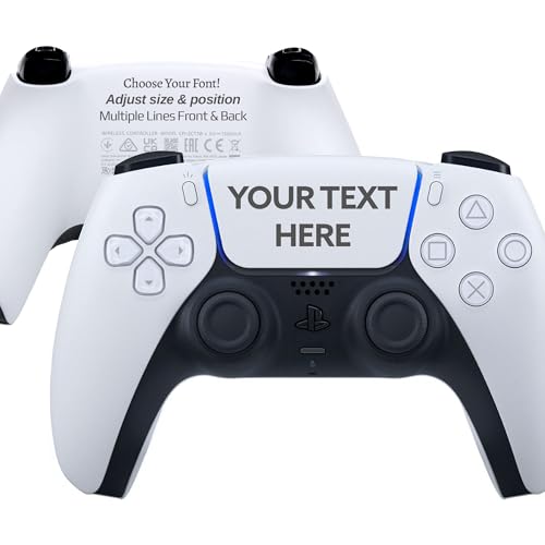 Sony Personalized PlayStation 5 DualSense Wireless Controller - Custom Engraved Colors & Designs - White - Make your controller unique with a
