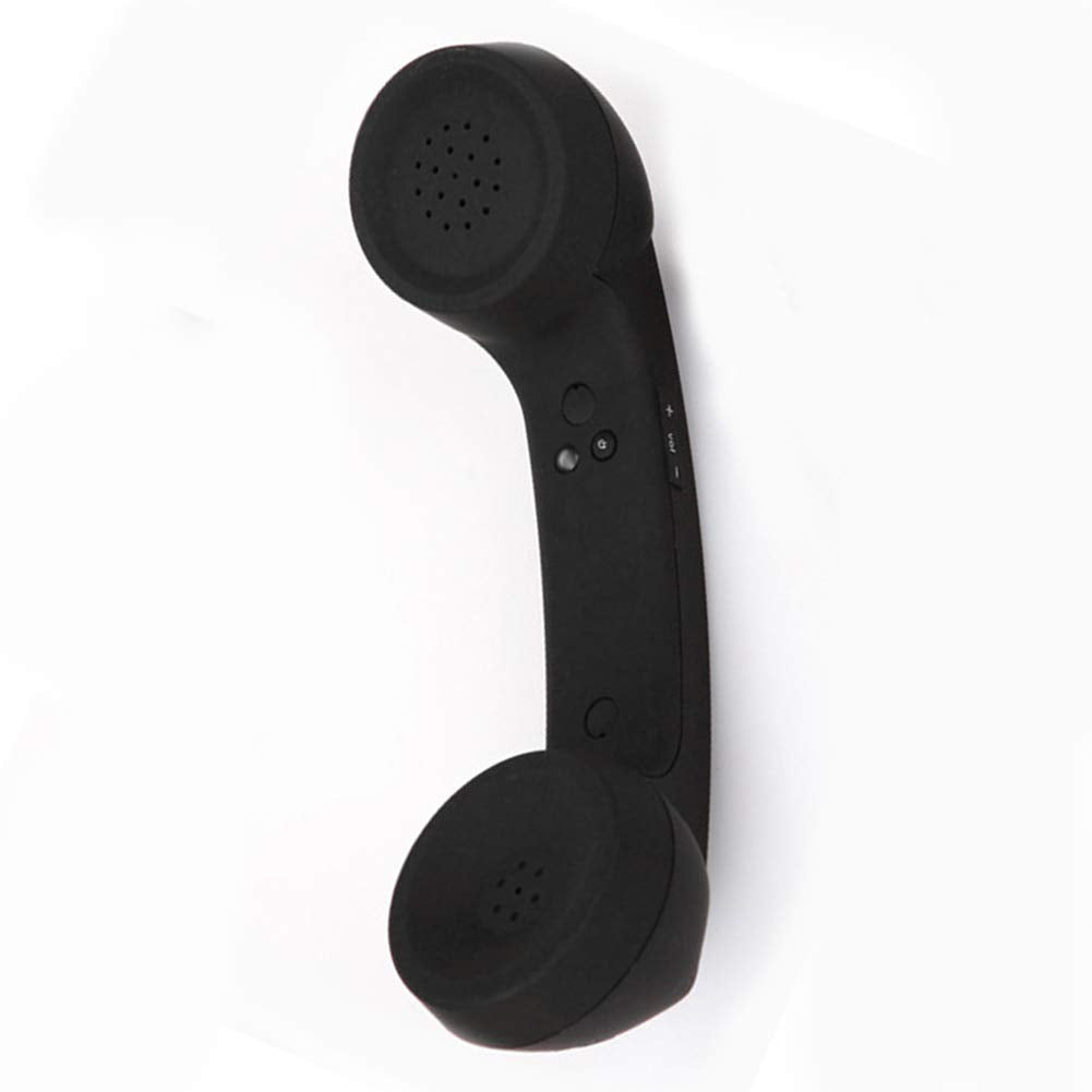 Retro Telephone Handset, Bluetooth Cordless Mobile Phone Radiation Proof Telephone Handset USB Handsets for Cell Phones(Black)