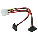 okgear 8 inch 4pin molex to Dual 90 Degree SATA 15pin Power Adapter Splitter