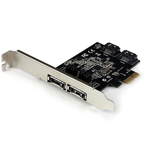 StarTech 2 Port PCI Express SATA 6 Gbps eSATA Controller Card - Dual Port PCIe x1 SATA III Adapter with Configurable Internal/External Connectivity