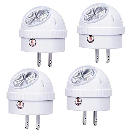 Emotionlite Plug-in Night Lights, Warm White LED Nightlight, 360° Rotation, Dusk to Dawn Sensor, Kids, Adult, Bedroom, Hallway, Bathroom,Kitchen