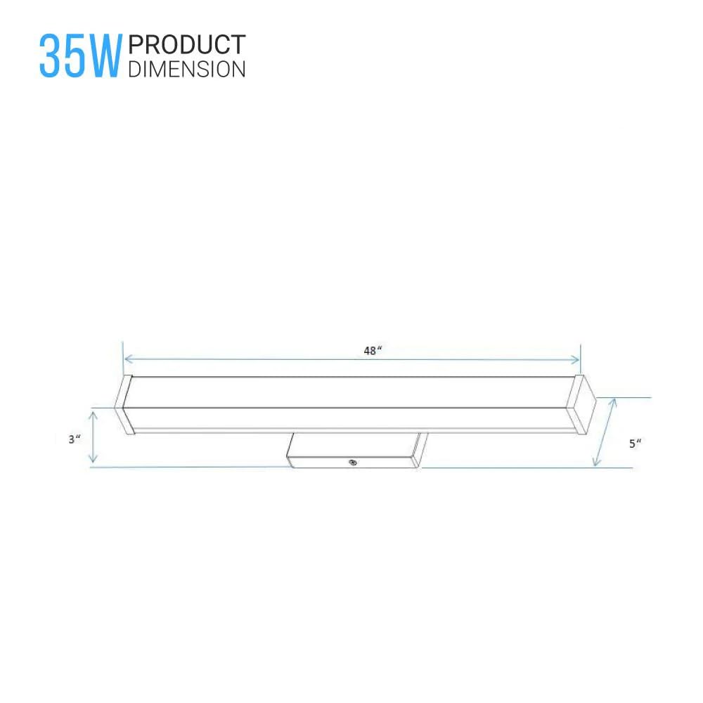 LEDMyplace 35W 48-inch LED Vanity Light Fixtures Over Mirror for Bathroom, Dressing Table, 3000/4000/5000K CCT Changeable, Dimmable, 2450LM, High