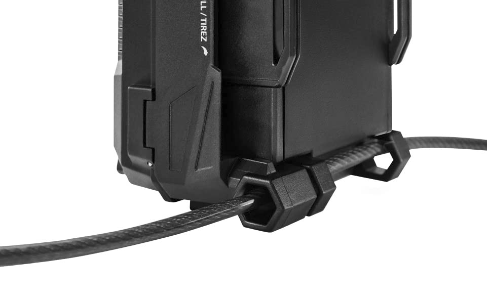 Vosker 2 Keys Cable Lock for Security Cameras | 6 Feet Long Flexible Braided Steel | Universal Locking Cable and Flexible Lock Cable (Protection Box