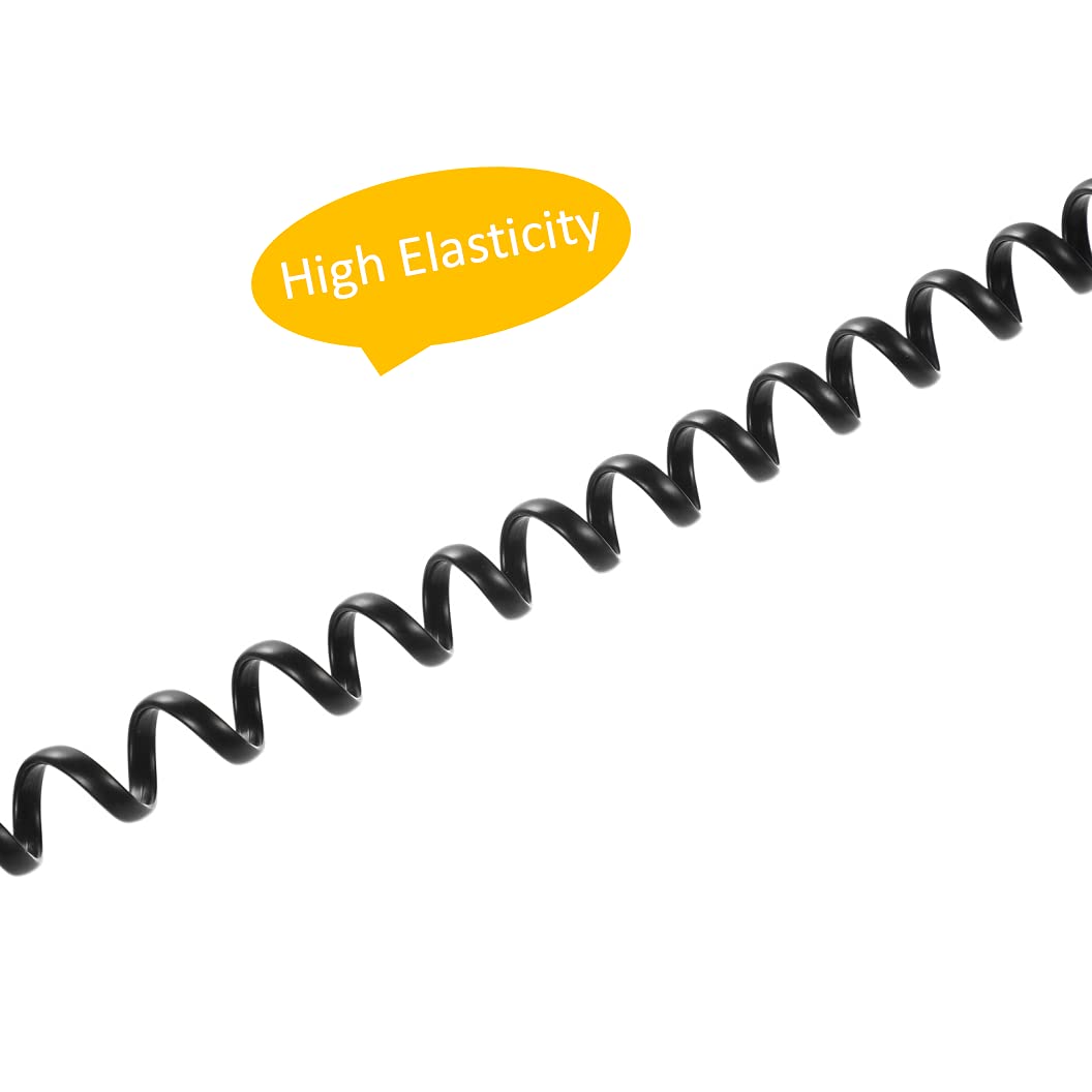 Vthahaby 4 Pack Coiled Wire 8Ft Uncoiled / 1.4Ft Coiled Landline Phone Handset Cable 4P4C Telephone Accessory Black
