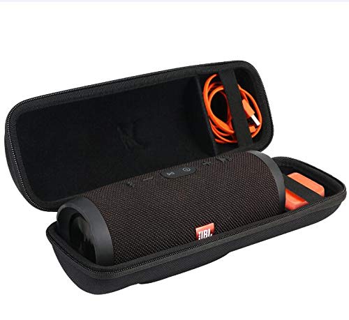 khanka Carrying Case for JBL Charge 3 Waterproof Portable Wireless Bluetooth Speaker. Extra Room for Charger and USB Cable,Case Only.(Black)