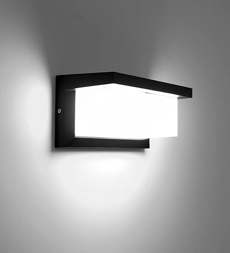 ZYI Modern Outdoor Wall Lights,18W LED Wall Sconce Light Fixtures, Wall Mounted Lamps,Aluminum Matte Black House Light,IP65 Waterproof for Courtyard