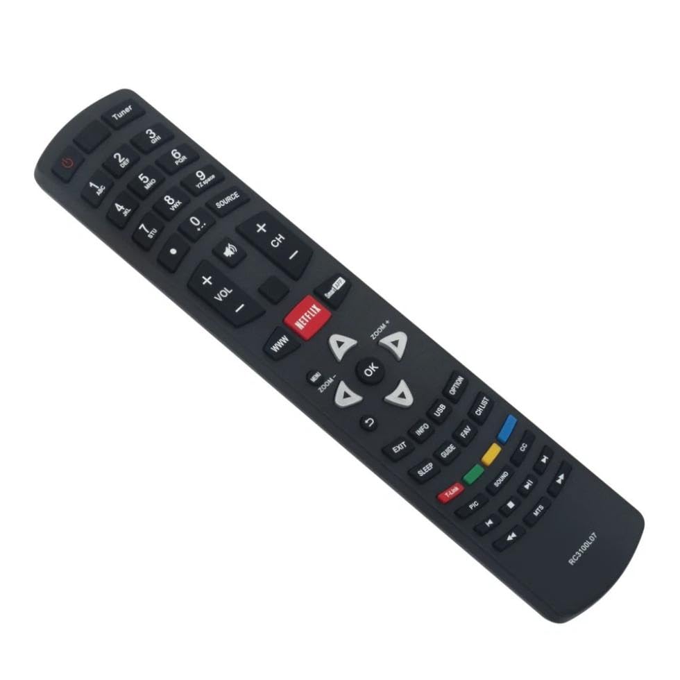 RC3100L07 TV Remote Control for TCL TV in Living Rooms or Rooms, No programming or pairing needed, Replacement Remote Compatible Models 43D2900