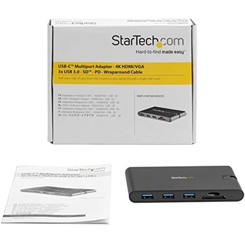 StarTech 9-in-1 USB-C Mini Dock, 4K HDMI or VGA, 100W PD, SD MicroSD, USB