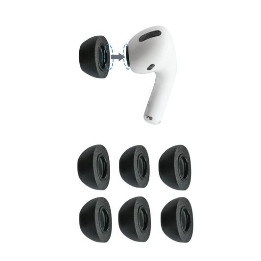Comply Memory Foam Replacement Ear Tips, Black, Medium (3 Pairs)