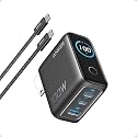 Anker Phone Charger,UP to 100W USB C Charger Block,Ultra-Compact 3-Port GaN Fast Wall Adapter with Smart Display and Touch Control for iPhone 17