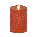 Luminara - Flameless LED Battery Operated Flickering Pillar Candles - Burnt Orange - Pack of 1-3x4.5 - Realistic Moving Flame Real Wax Indoor/Outdoor