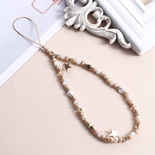 Calsgkspray Five-Pointed Star Pendant Beaded Strap - Cute Mobile Phone Strap Detachable Lanyard, Decor and Cell Phone Charms,Cell Phones Accessories