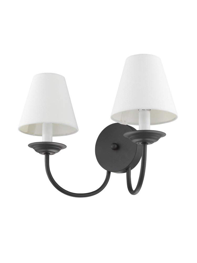 Livex Lighting 5272-04 Mendham 2-Light Wall Sconce, Black , White
