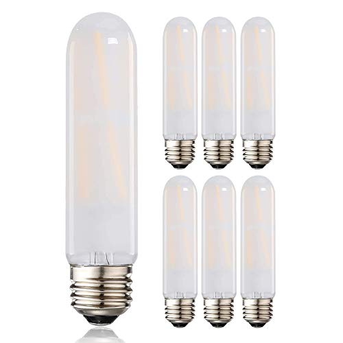 Leools T10 Led Frosted Bulb, 8W Dimmable Tubular LED Light Bulb,Equivalent 60-75Watt, 2700K Soft Warm White, Frosted Glass, E26 Base, for Cabinet