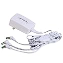 Lemax 94563 Switching Mode 3-Output Power Adapter, New 2019 Fixed US Plug V.2, White, 4.5V, 1000mA, Input 100-240V