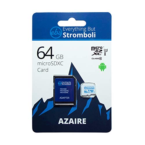 Everything But Stromboli 64GB Azaire MicroSD Memory Card for Samsung Galaxy Phone Works with A10s, A30s, A20s, A71, A01, A11 - Speed Class 10 U3 UHS-1