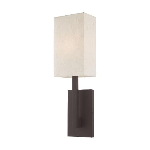 Livex Lighting 42423-07 Transitional One Light Wall Sconce from Hayworth Collection in Bronze/Dark Finish