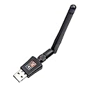 600Mbps Dual Band 2.4/5GHz Internet USB WiFi Adapter, Laptop Wireless Receiver Network Dongle with Antenna, Compatible with Windows