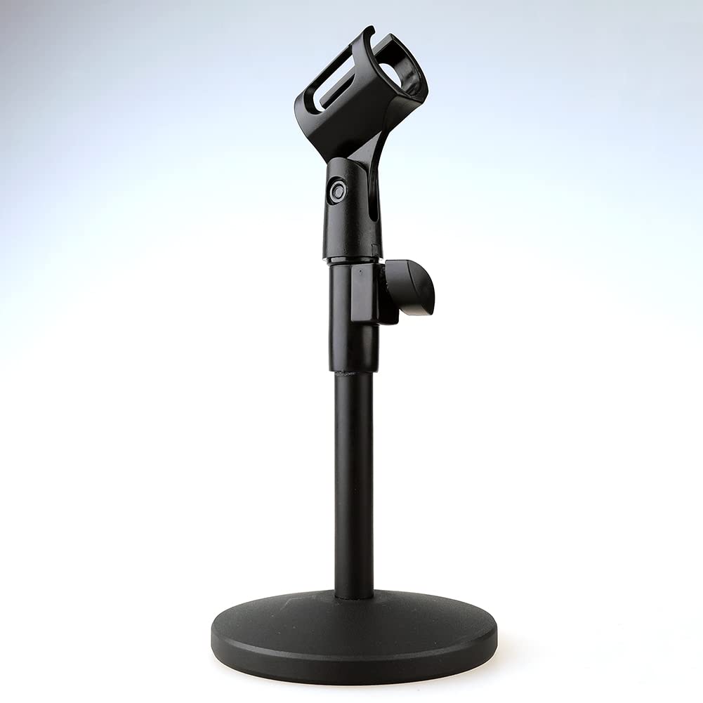 ZRAMO Desk Top Adjustable Stand for Retro Microphone Large Size Microphone, come with Two Clip (not Including any Mics)