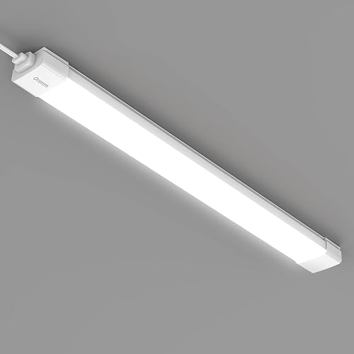orenm Plug and Play Linkable Waterproof LED Tube Light 2FT 18W 5000K with Switch Cord Easy Installed on Ceiling or Wall Without Wiring for LED Garage